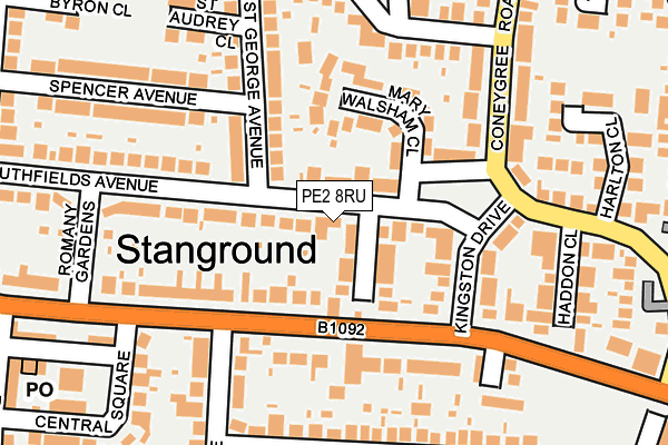 PE2 8RU map - OS OpenMap – Local (Ordnance Survey)