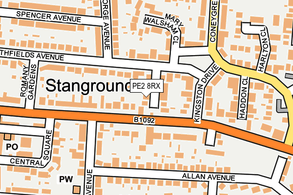 PE2 8RX map - OS OpenMap – Local (Ordnance Survey)