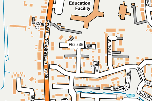 PE2 8SE map - OS OpenMap – Local (Ordnance Survey)