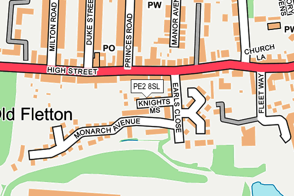 PE2 8SL map - OS OpenMap – Local (Ordnance Survey)