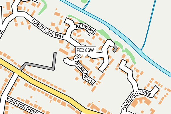 PE2 8SW map - OS OpenMap – Local (Ordnance Survey)