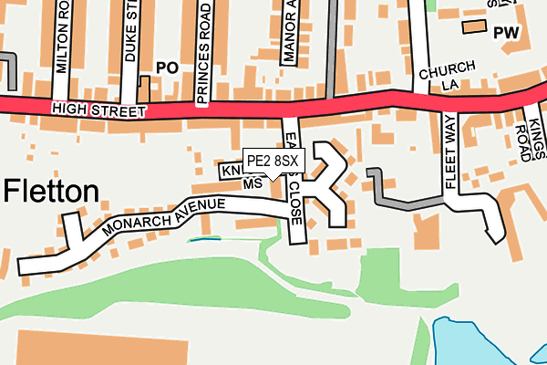 PE2 8SX map - OS OpenMap – Local (Ordnance Survey)