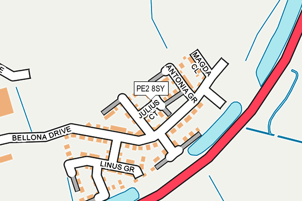 PE2 8SY map - OS OpenMap – Local (Ordnance Survey)