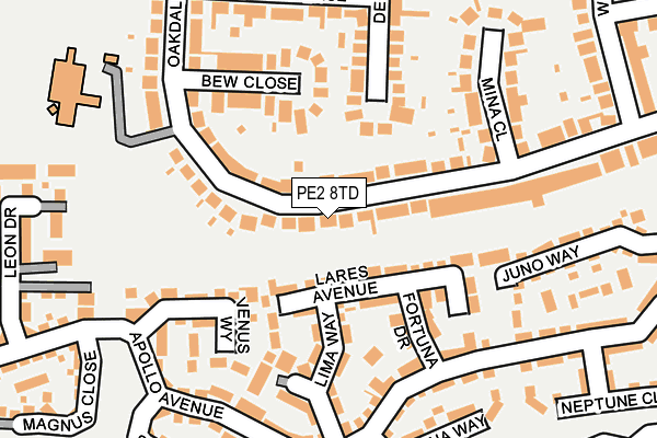 PE2 8TD map - OS OpenMap – Local (Ordnance Survey)