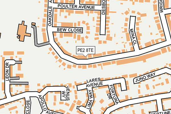 PE2 8TE map - OS OpenMap – Local (Ordnance Survey)