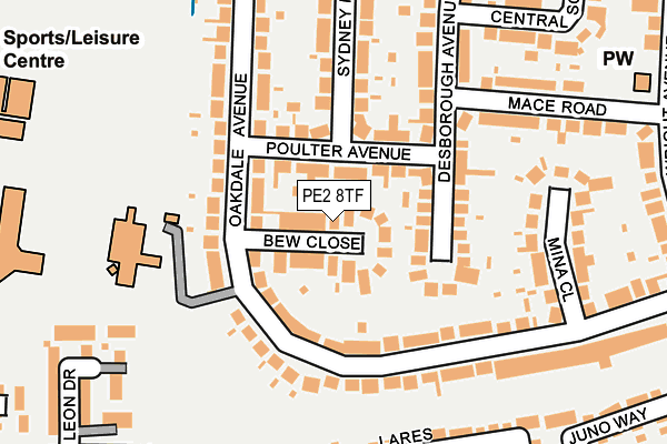 PE2 8TF map - OS OpenMap – Local (Ordnance Survey)