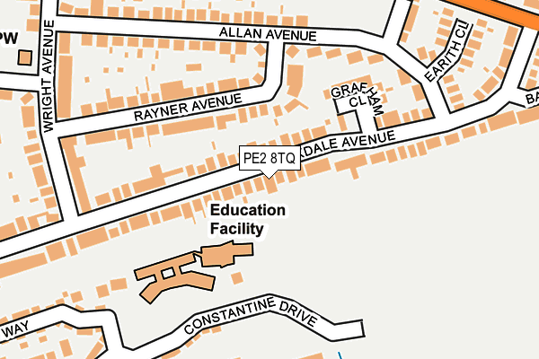 PE2 8TQ map - OS OpenMap – Local (Ordnance Survey)