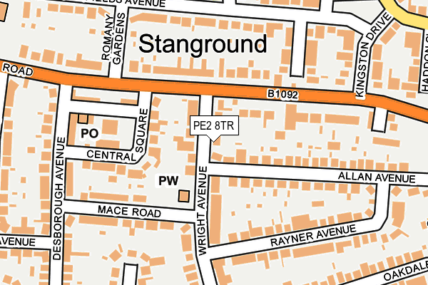 PE2 8TR map - OS OpenMap – Local (Ordnance Survey)