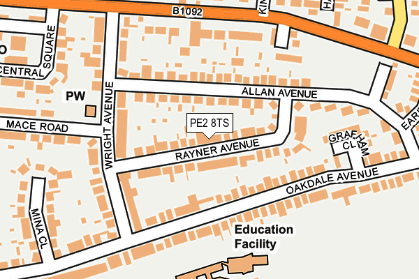 PE2 8TS map - OS OpenMap – Local (Ordnance Survey)