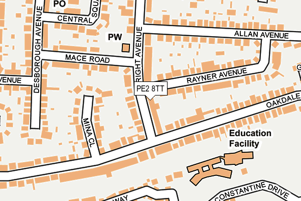 PE2 8TT map - OS OpenMap – Local (Ordnance Survey)