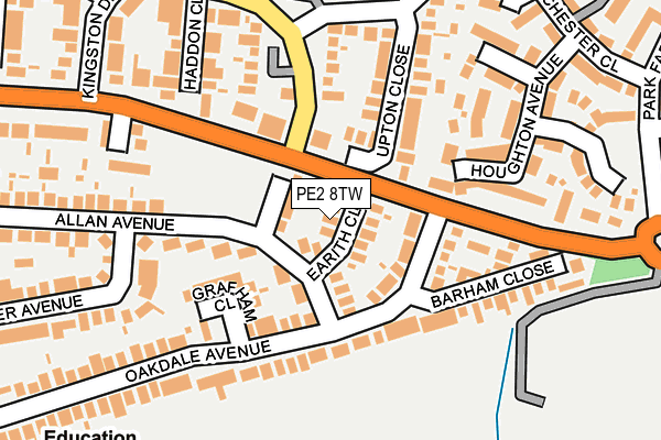 PE2 8TW map - OS OpenMap – Local (Ordnance Survey)