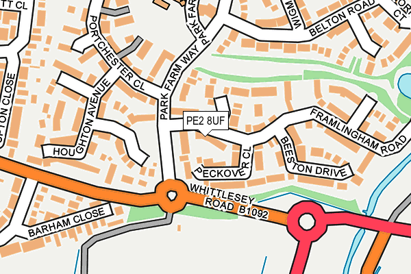 PE2 8UF map - OS OpenMap – Local (Ordnance Survey)