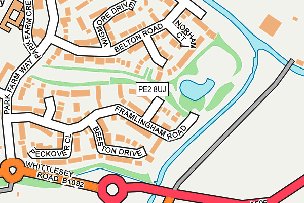 PE2 8UJ map - OS OpenMap – Local (Ordnance Survey)
