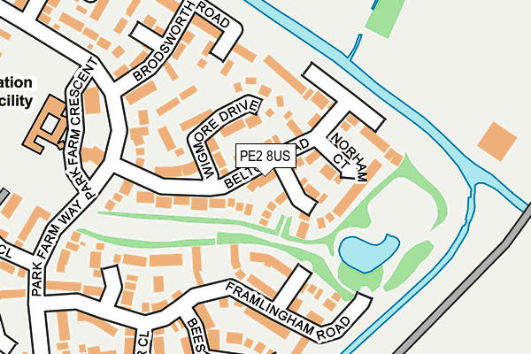 PE2 8US map - OS OpenMap – Local (Ordnance Survey)