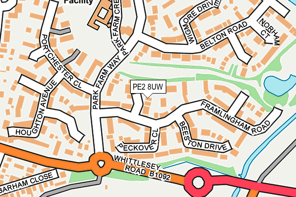 PE2 8UW map - OS OpenMap – Local (Ordnance Survey)