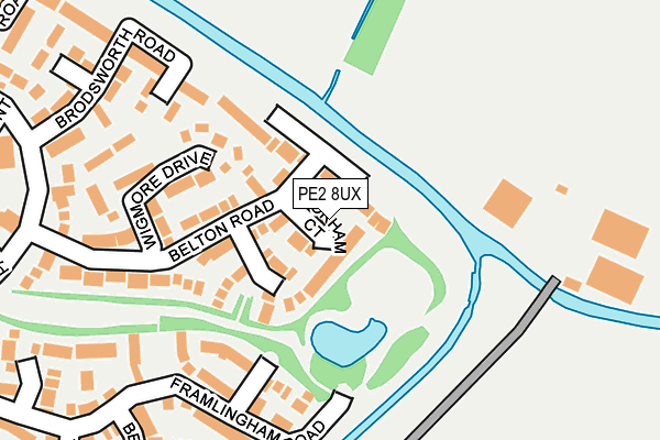 PE2 8UX map - OS OpenMap – Local (Ordnance Survey)