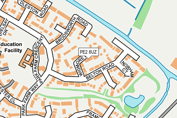 PE2 8UZ map - OS OpenMap – Local (Ordnance Survey)