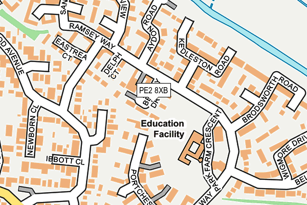 PE2 8XB map - OS OpenMap – Local (Ordnance Survey)