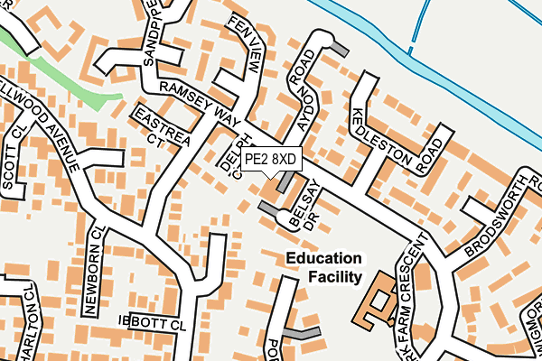 PE2 8XD map - OS OpenMap – Local (Ordnance Survey)