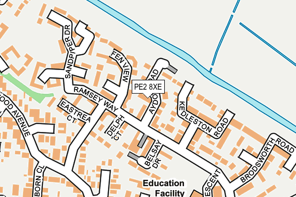 PE2 8XE map - OS OpenMap – Local (Ordnance Survey)
