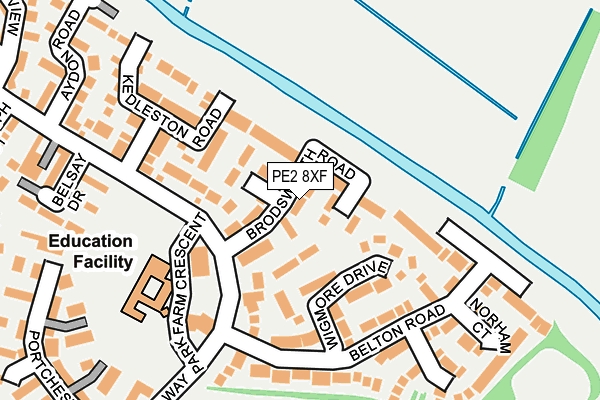 PE2 8XF map - OS OpenMap – Local (Ordnance Survey)