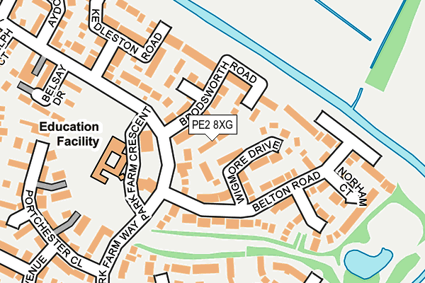 PE2 8XG map - OS OpenMap – Local (Ordnance Survey)