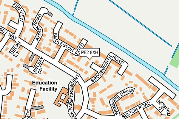 PE2 8XH map - OS OpenMap – Local (Ordnance Survey)