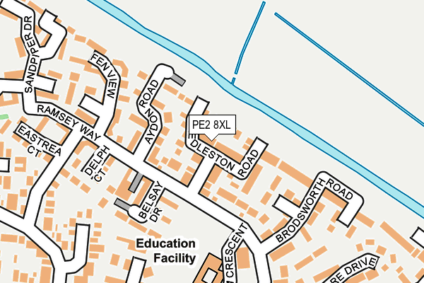 PE2 8XL map - OS OpenMap – Local (Ordnance Survey)