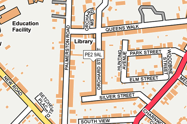 PE2 9AL map - OS OpenMap – Local (Ordnance Survey)