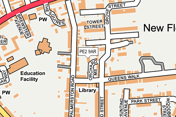 PE2 9AR map - OS OpenMap – Local (Ordnance Survey)