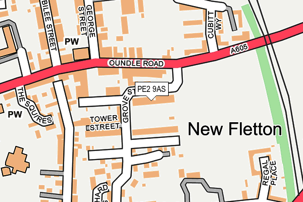 PE2 9AS map - OS OpenMap – Local (Ordnance Survey)