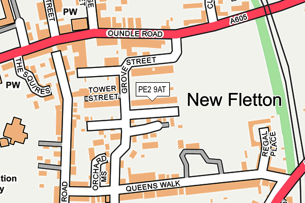 PE2 9AT map - OS OpenMap – Local (Ordnance Survey)