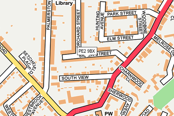 PE2 9BX map - OS OpenMap – Local (Ordnance Survey)