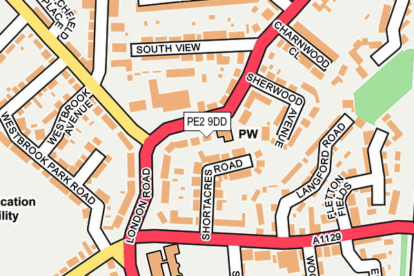 PE2 9DD map - OS OpenMap – Local (Ordnance Survey)