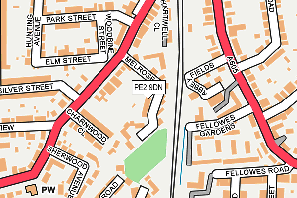 PE2 9DN map - OS OpenMap – Local (Ordnance Survey)