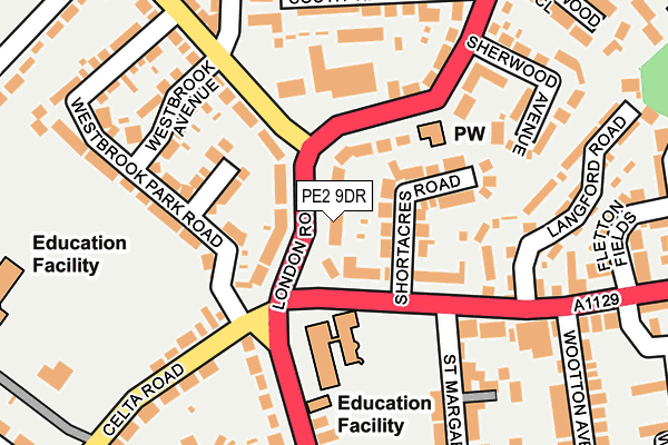 PE2 9DR map - OS OpenMap – Local (Ordnance Survey)