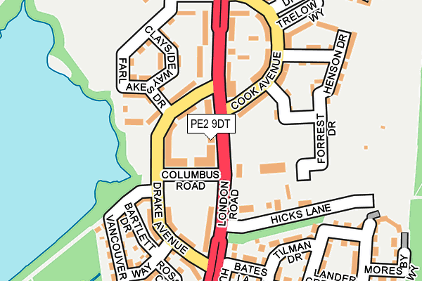 PE2 9DT map - OS OpenMap – Local (Ordnance Survey)