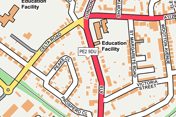 PE2 9DU map - OS OpenMap – Local (Ordnance Survey)