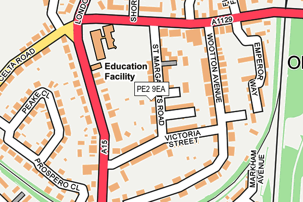 PE2 9EA map - OS OpenMap – Local (Ordnance Survey)