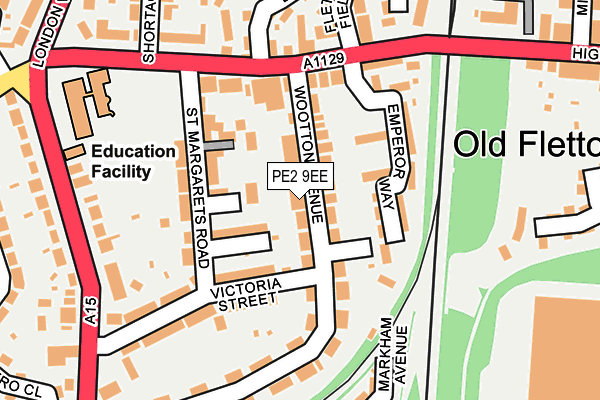 PE2 9EE map - OS OpenMap – Local (Ordnance Survey)