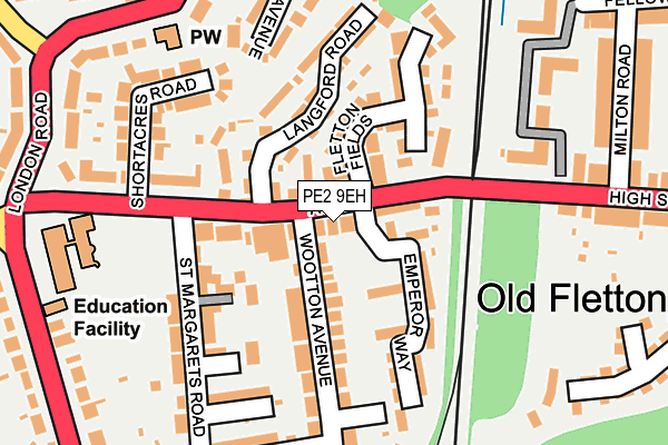 PE2 9EH map - OS OpenMap – Local (Ordnance Survey)