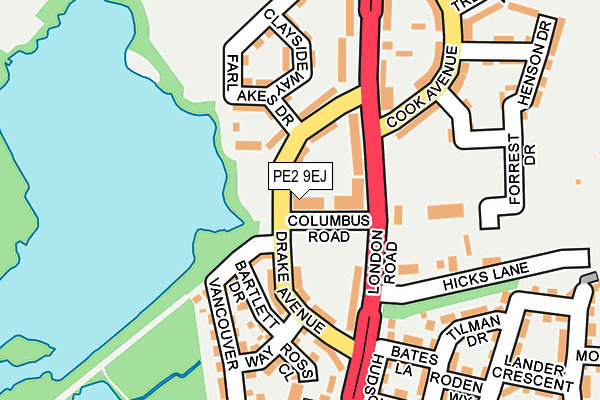 PE2 9EJ map - OS OpenMap – Local (Ordnance Survey)