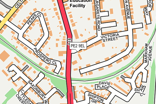 PE2 9EL map - OS OpenMap – Local (Ordnance Survey)