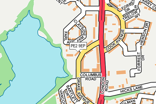 PE2 9EP map - OS OpenMap – Local (Ordnance Survey)