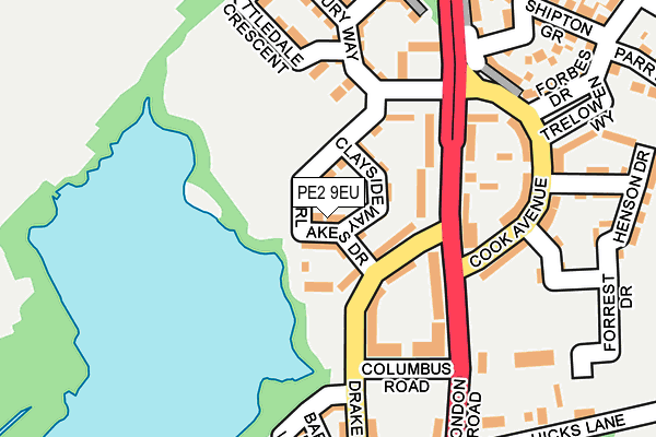 PE2 9EU map - OS OpenMap – Local (Ordnance Survey)