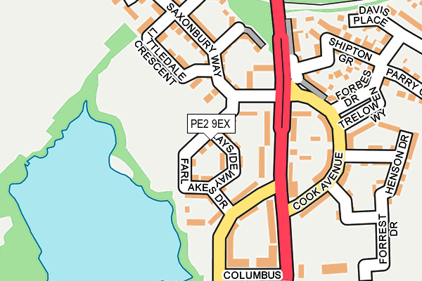 PE2 9EX map - OS OpenMap – Local (Ordnance Survey)