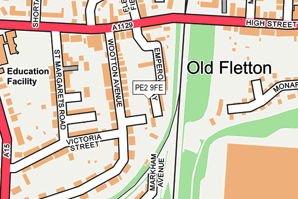 PE2 9FE map - OS OpenMap – Local (Ordnance Survey)