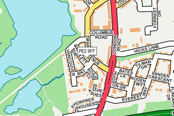 PE2 9FF map - OS OpenMap – Local (Ordnance Survey)