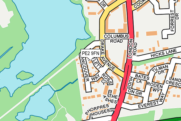 PE2 9FN map - OS OpenMap – Local (Ordnance Survey)