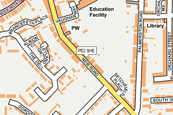 PE2 9HE map - OS OpenMap – Local (Ordnance Survey)